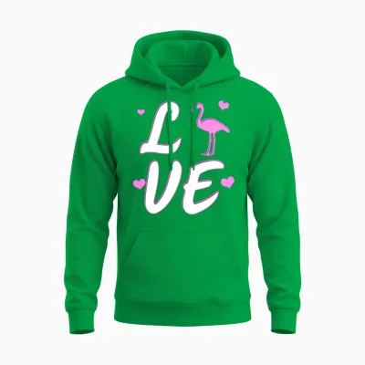 Flamingo Pink Bird Animal Trend Flamingoe Gift Unisex Hoodie - Irish Green
