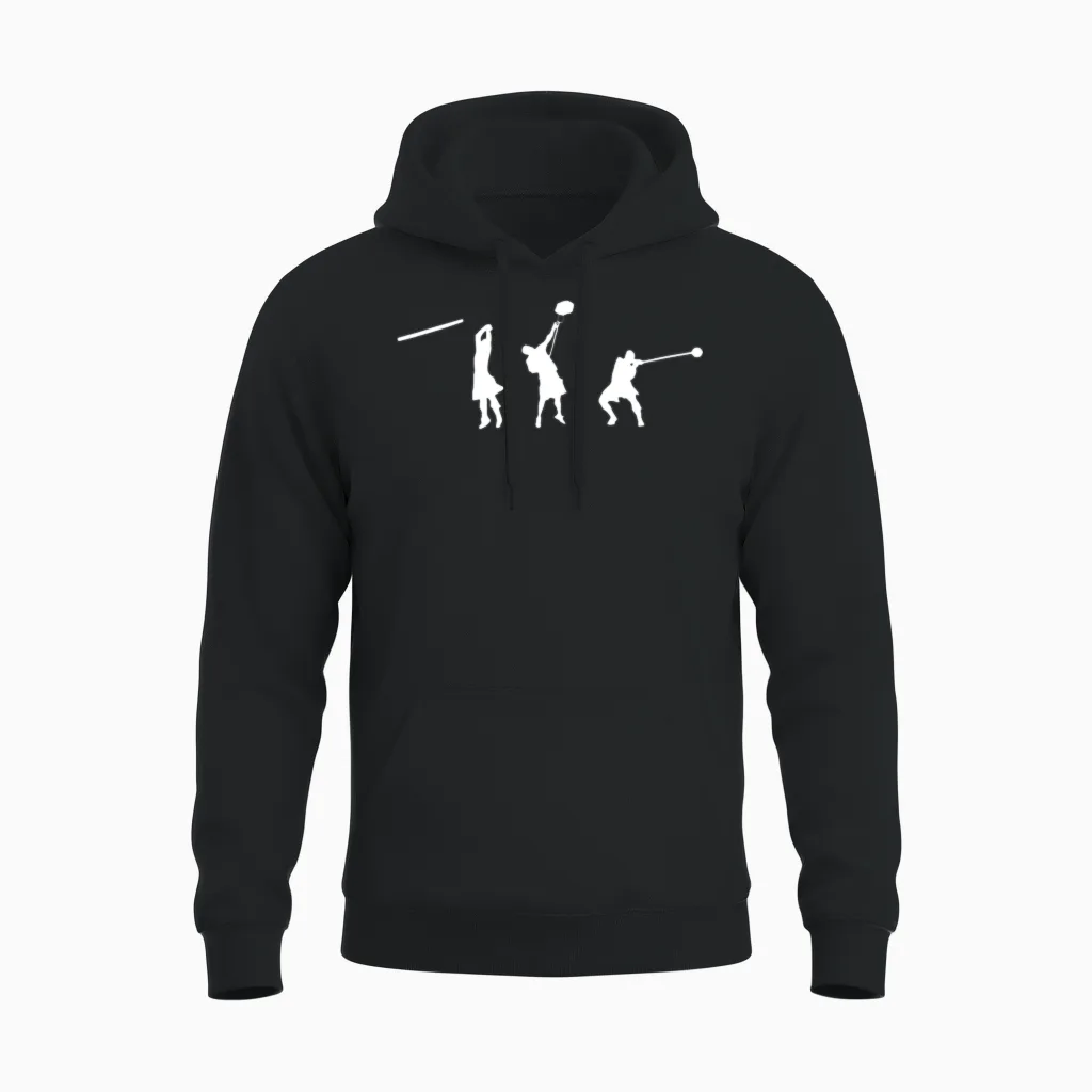 Silhouette, Three Events Unisex Hoodie in Black