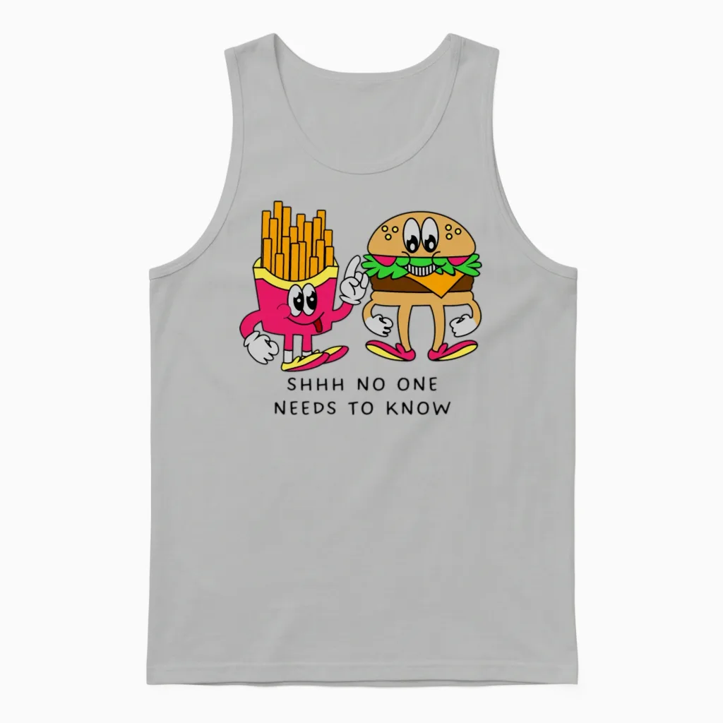 Funny Food Unisex Tank Top in Ash