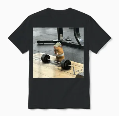 Hamster Deadlift Training Weightlifting Funny Hamster Unisex T-Shirt - Black