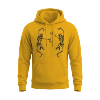 Funny Dancing Skeletons Unisex Hoodie - Gold