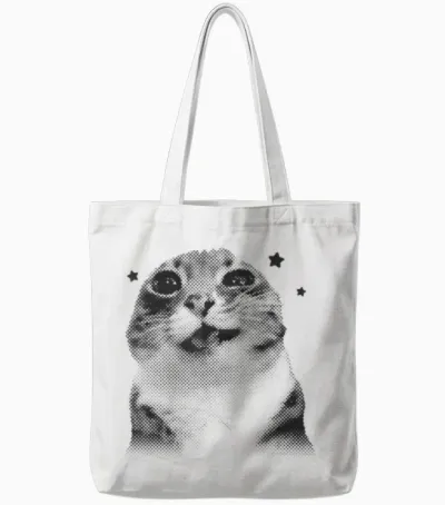 Lustige Y2k Retro Katze Meme Silly Cats Vintage Retro Cats Lover Tote Bags - White