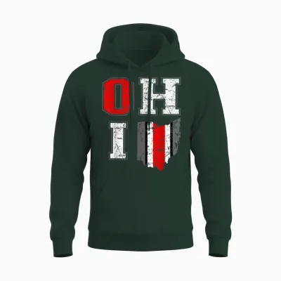 Vintage Ohio Tee State of Ohio Map Women Men Unisex Hoodie - Forest