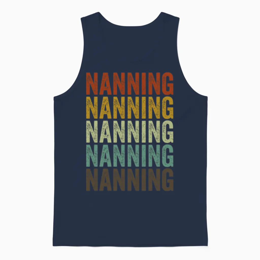 Nanning China Retro Vintage Unisex Tank Top - Navy
