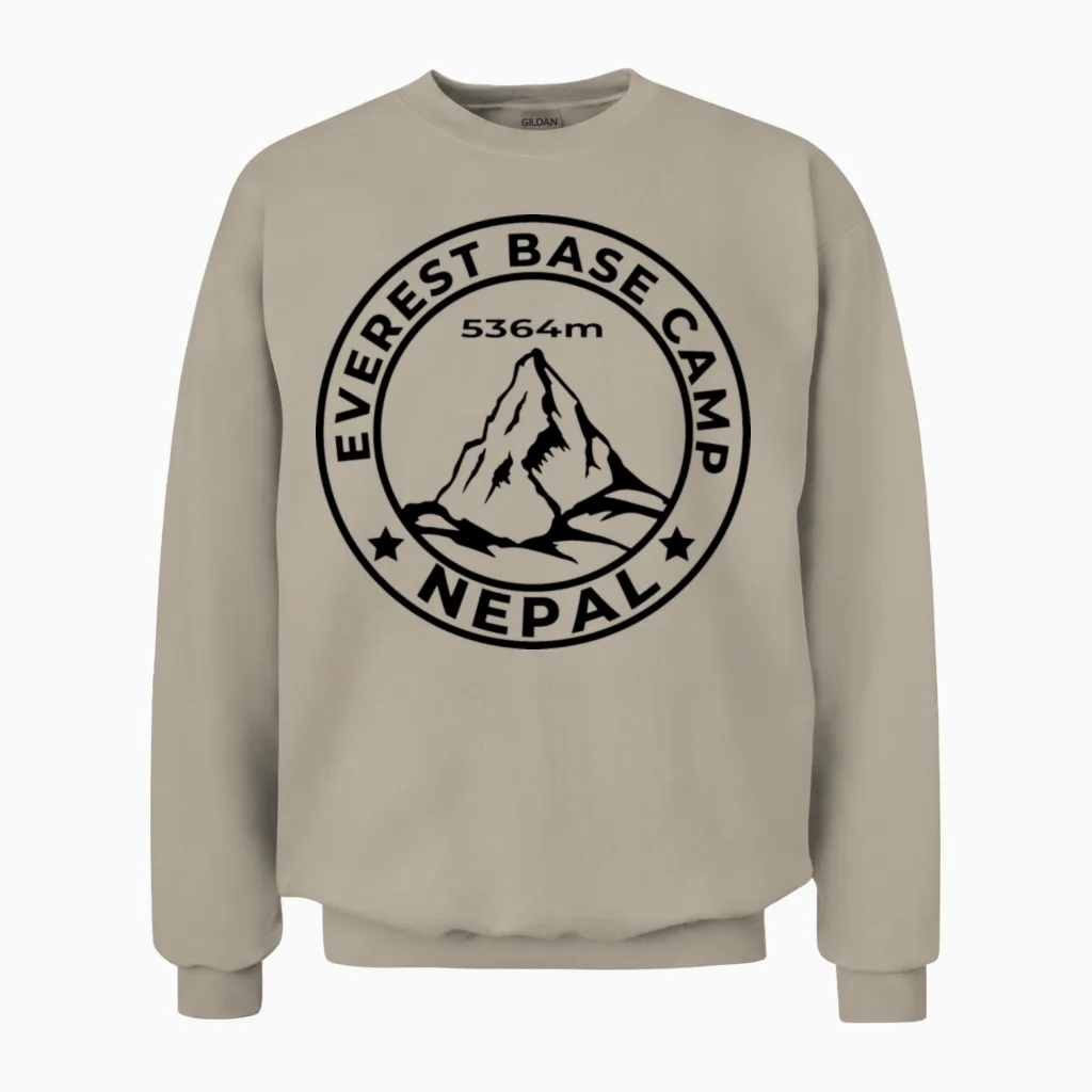 Everest Base Camp - White Unisex Sweatshirt in Sand