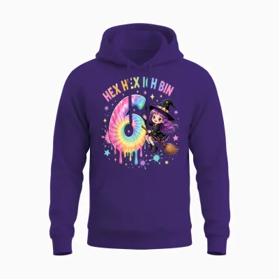 Hex Ich Bin 6 Hexen Geburtstag Geschenke Für Mädchen Unisex Hoodie - Purple