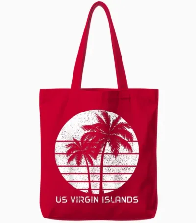 Vacances Aux îles Vierges Américaines | Pride Beach | Usvi Vintage Tote Bags - Red