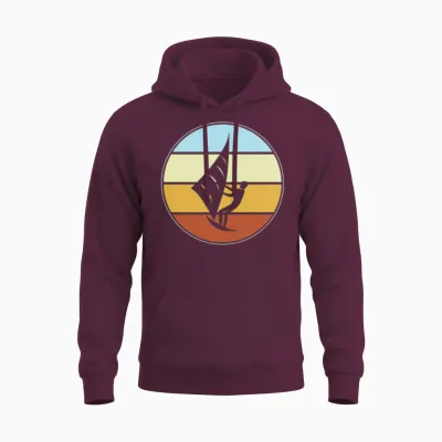 Kite Surfing Retro Unisex Hoodie - Maroon