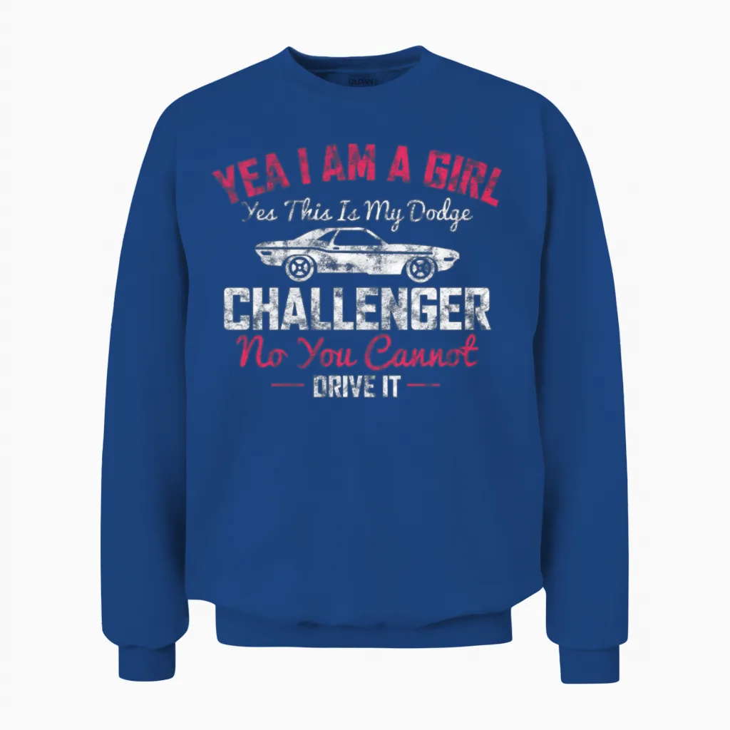 Dodge Challenger Girl Unisex Sweatshirt in Royal