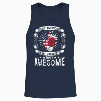 Japan Usa Flag - Half American Half Japanese Unisex Tank Top - Navy