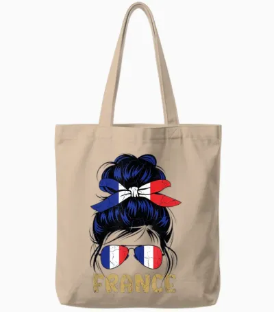 France Cadeau Français Tour Eiffel Français France Tote Bags - Natural