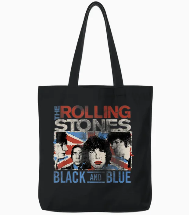 Offizielle the Rolling Stones Schwarz Und Blau Tote Bags in Black