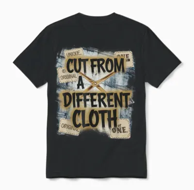 Cut from a Different Cloth Tshirt Men Women Urban Hip Hop Unisex T-Shirt - Black