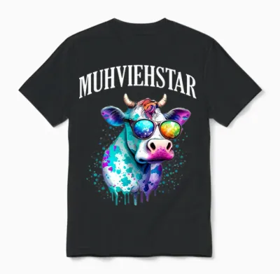 Muhviehstar Kuh Design – Lustig Für Bauern & Fans Unisex T-Shirt - Black