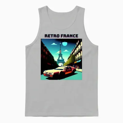 Retro France Unisex Tank Top - Ash