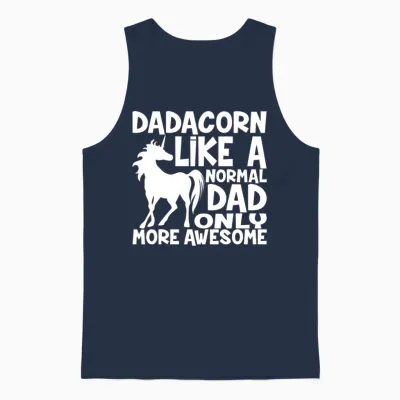 Dadacorn Lika Normal Dad Papa Father Unisex Tank Top - Navy