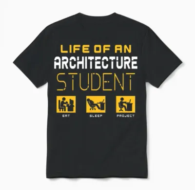 Funny Architecture Student Unisex T-Shirt - Black