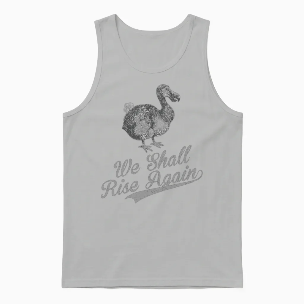 Dodo Bird We Shall Rise Again Retro Vintage Unisex Tank Top in Ash