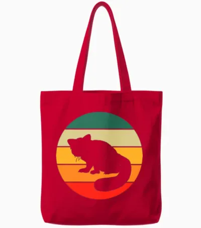 Retro Red Panda Tote Bags - Red