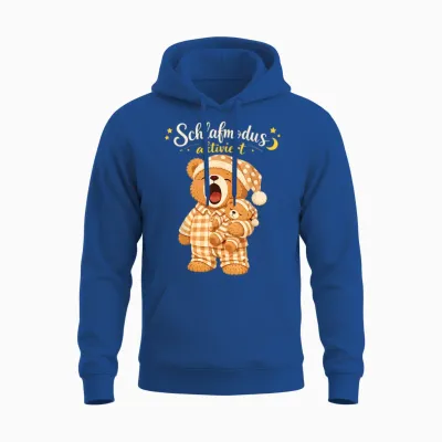 Schlafshirt Nacht Schlafen Schlafanzug Teddybär Schlaf Unisex Hoodie - Royal