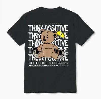Graffiti Teddy Bear Streetwear Art Unisex T-Shirt - Black