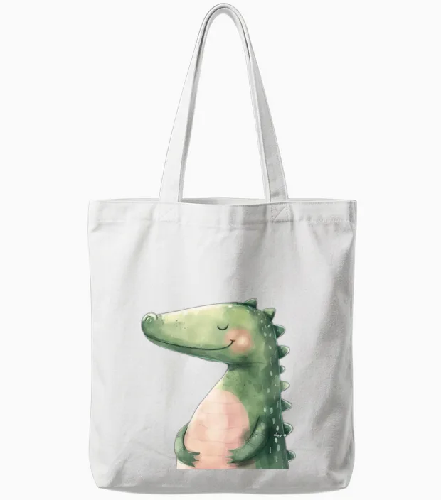 Funny Dragon Tote Bags in White