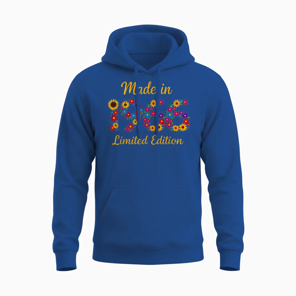 Made in 1966 Limited Edition Blumen Vintage 60 Geburtstag Unisex Hoodie in Royal