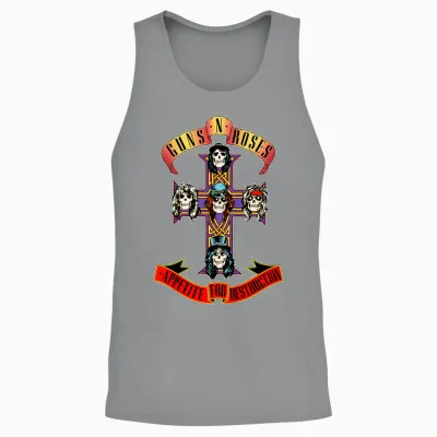 Kids Youth Guns N' Roses Official Cross Unisex Tank Top - Sport Grey