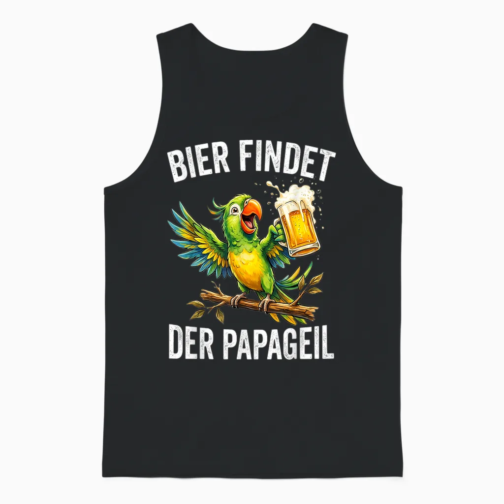 Bier Findet Der Papageil Unisex Tank Top in Black