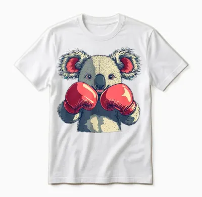 Koala Bear Warrior Avec Gants De Boxe Pour Garçons Et Filles Unisex T-Shirt - White