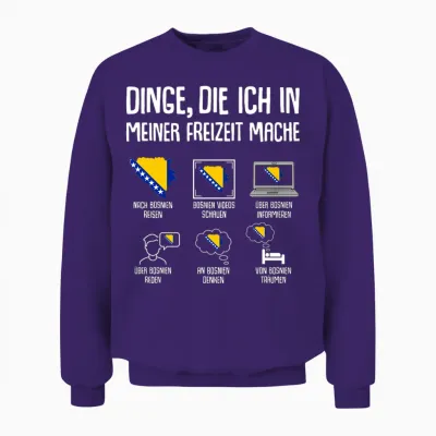 Bosnien Reise Damen Herren Kinder Langarmshirt Unisex Sweatshirt - Purple