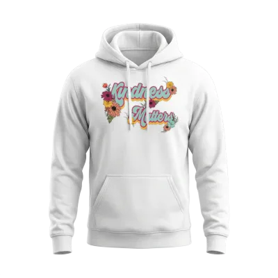 Kindness Matters Retro Unisex Hoodie - White