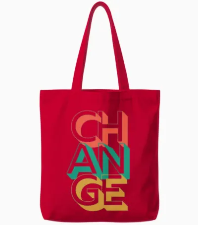 Retro Change Tote Bags - Red