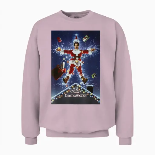 National Lampoon's Christmas Vacation Classic Movie Unisex Sweatshirt - Light Pink