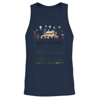 Unique Amsterdam Netherlands Travel Guide City Map Unisex Tank Top - Navy – 2