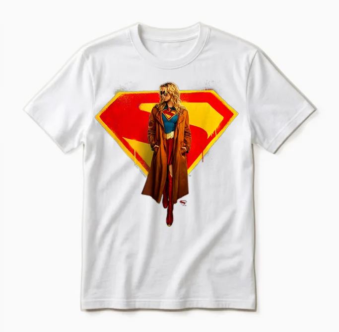 Supergirl 2026 and Logo Unisex T-Shirt in White