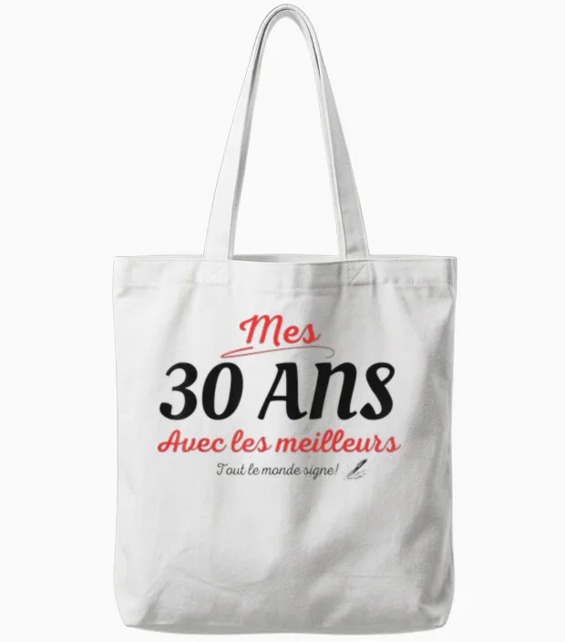 To Sign 30 Years Anniversary Gift Anniv 30 Years Signature T-Shirt, White, S Tote Bags in White