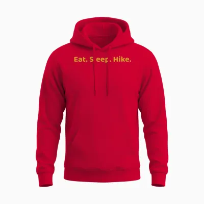 Eat Sleep Hike Unisex Hoodie - Red