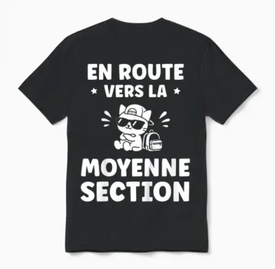 Enfant Humour Maternelle élève Rentrée Des Classes Moyenne Section Unisex T-Shirt - Black
