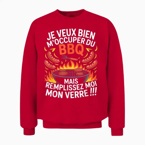 Busy Bbq Aperitif Gift Barbecue Humor Unisex Sweatshirt - Red