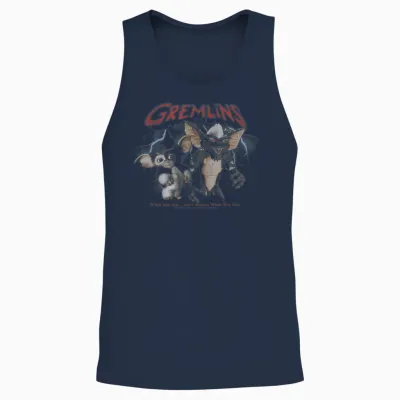 Gremlins Lightning Storm Portrait Unisex Tank Top - Navy