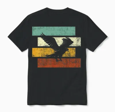 Eagle Retro Unisex T-Shirt - Black