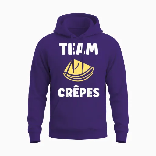 Food Quote Humor Crepe Team Crepes T-Shirt, Black, S Unisex Hoodie - Purple