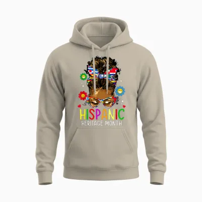 Hispanic Heritage Month Shirt Latin Teacher Women Girls Unisex Hoodie - Sand