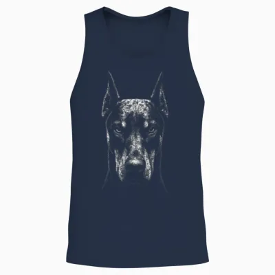 Alpha Doberman Rage – Ultra Viral Streetwear Drop Unisex Tank Top - Navy