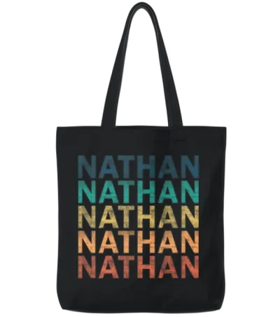 Nathan Name T Shirt - Nathan Vintage Retro Name Gi Tote Bags - Black