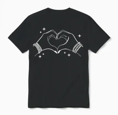 Heart Hands Taylor First Name Girl Vintage 70's 80's Unisex T-Shirt - Black