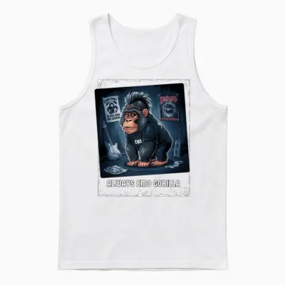 Always Emo Gorilla Admirers Premium Unisex Tank Top - White