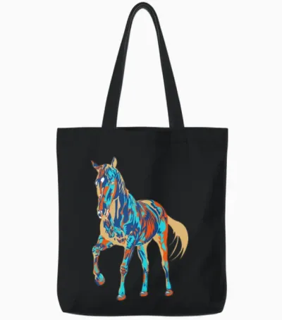 Horse Tote Bags - Black