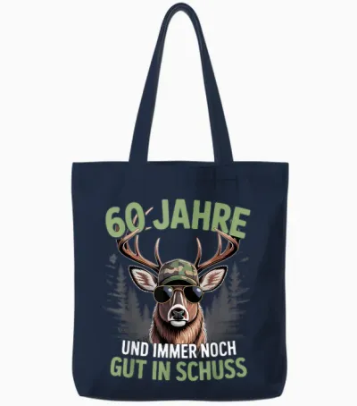 60 Jahre Und Immer Noch Gut in Schuss Jagen 60 Geburtstag Tote Bags - Navy